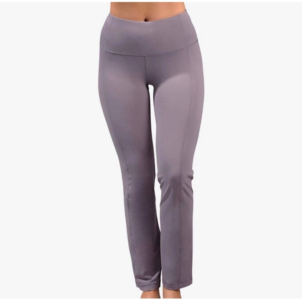 YOGALICIOUS High Waist Soft Nude Tech Straight Yoga Leggings Grey Mauve NWT XS